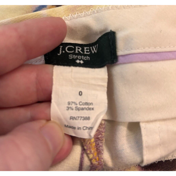 J Crew Factory Size 0 Cotton Blend 3" Chino Shorts Style 37569 Multicolor Preppy - Picture 6 of 6